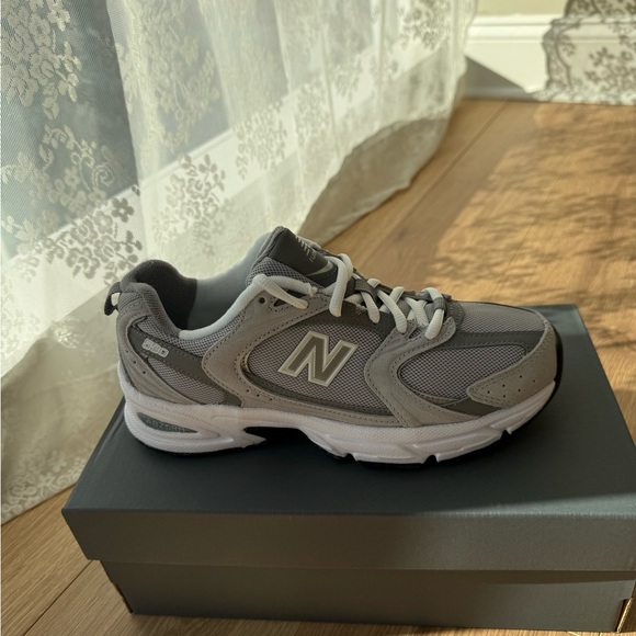 New Balance Gray and White Athletic Shoes - Picture 3 of 4